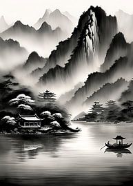 Zwart-wit berglandschap van BRZ999