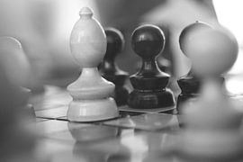 schaakspel op bord van Alfred Stenekes