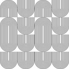 Retro 1920s vintage geometric shapes pattern in Bauhaus style no. 16 by Dina Dankers