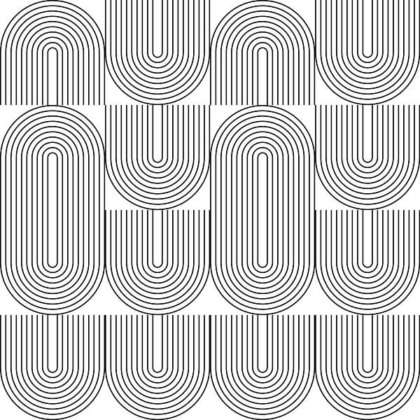 Retro 1920s vintage geometric shapes pattern in Bauhaus style no. 16 by Dina Dankers