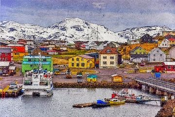 The town, the harbour and the mountains