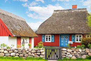 Maison de pêcheur avec toit de chaume sur le Darß sur Tilo Grellmann