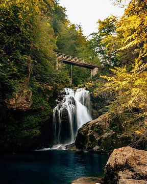 Waterfall in Vintgar Gorge Slovenia