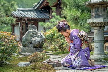 spiritual japan praying Geisha