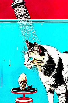 Cat shower by zam art