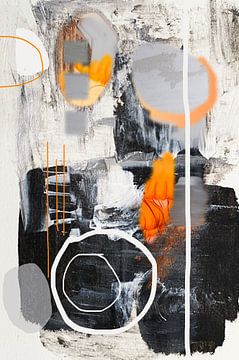 Abstract oranje van Carla Van Iersel