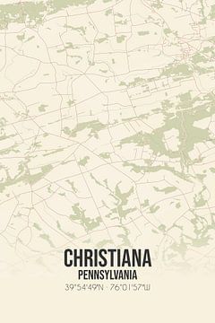 Alte Karte von Christiana (Pennsylvania), USA. von Rezona