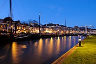 Thorbeckegracht in Zwolle in de avond met het Pelserbrugje van Merijn van der Vliet thumbnail