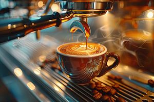 eine Tasse Kaffee oder Cappuccino trinken