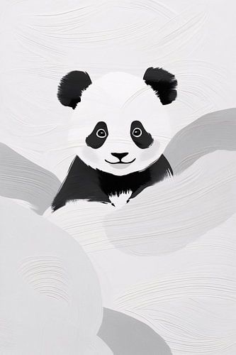 Schattige panda met wolken