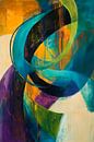 Abstract colour loops in blue-green by Poster Art Shop thumbnail