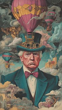 L'esprit insensé de l'humanité dans une illustration symbolique plate sur Aden Pink Studio