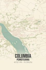 Alte Karte von Columbia (Pennsylvania), USA. von Ortsdrucke