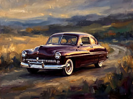 Mercury Eight on a Golden Country Road