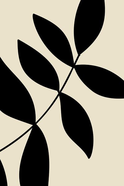Basic Botanical Black Leaves no. 5 by Dina Dankers
