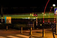 Fast tram at night 