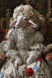 Porträt Mix Mensch und Schaf von Egon Zitter