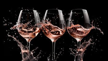 Rosé wijn splash portret panorama