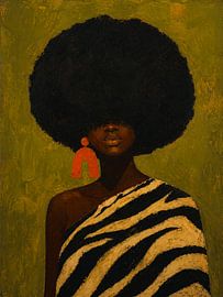 An elegant portrait with a zebra pattern