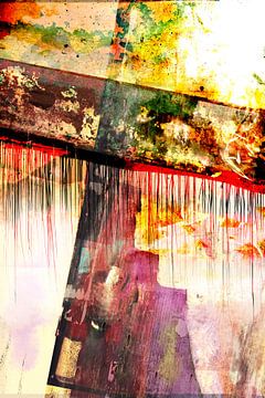 Het eeuwige oog - abstracte kunst, kruis, roest van Nelson Guerreiro