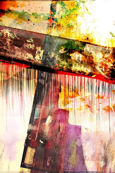The Eternal Eye - abstract art, cross, rust by Nelson Guerreiro