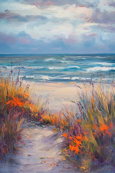 Beach path to the calm sea by Poster Art Shop
