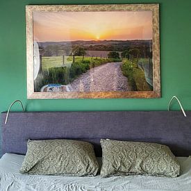 Kundenfoto: Sonnenuntergang über den Hügeln von Peter Kuipers, als Poster
