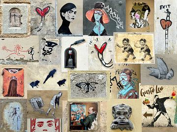 Streetart in Florence Collage van Inge van den Brande