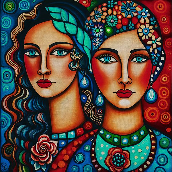 Twin sisters looking straight at you no.17 by Jan Keteleer