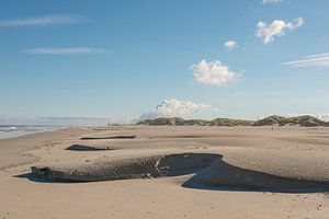 Grillige strand structuren in het Noordzee strand van Terschelling