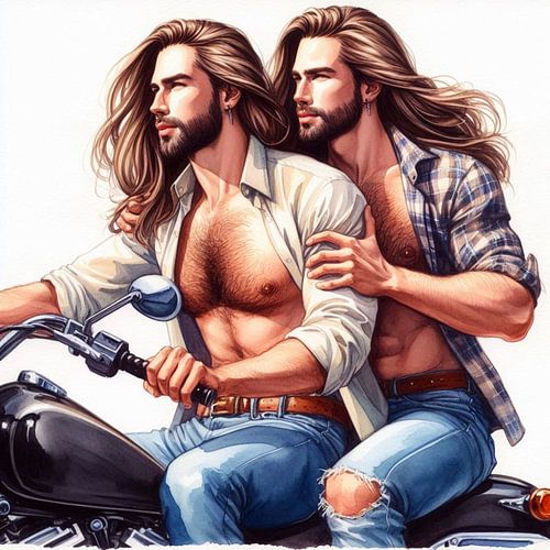 2 hommes sur une moto