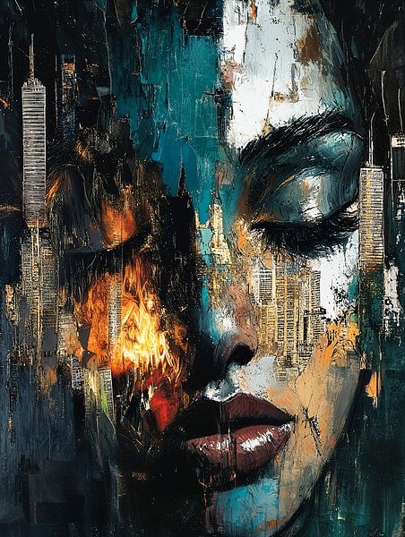 Paysage urbain | Réflexion sur l'âme de la ville par Peintures accrocheuses