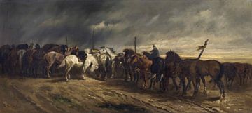 Paarden, Gustave Colsoulle, 1878 van Atelier Liesjes