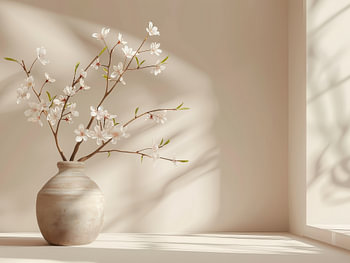 Minimalistische Stilllebenfotografie im Japandi-Stil