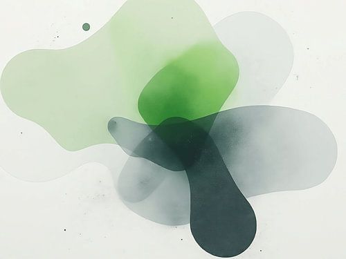 Abstraktes Kunstwerk mit Grünzeug