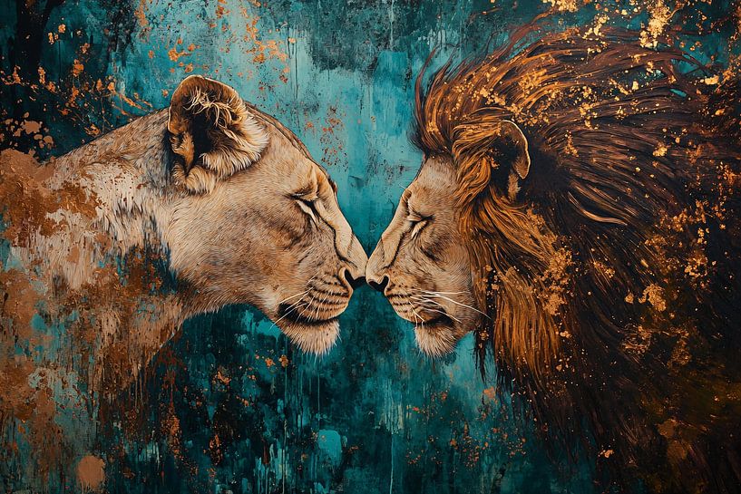 Intimate encounter between lions by Imperial Art House