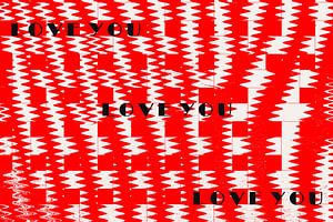 Love YOU Pattern rotweiss