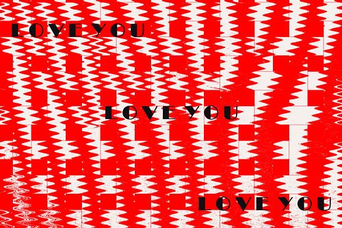 Love YOU Pattern rotweiss