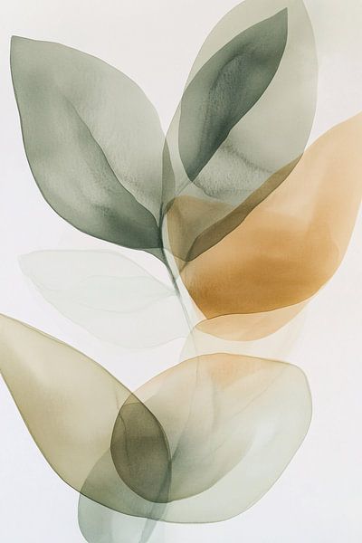 Feuilles abstraites dans des tons doux par Imperial Art House