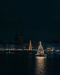 Noël à Hambourg la nuit sur Nils Hornschuh