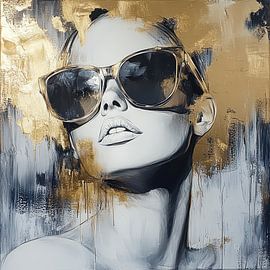 Portrait féminin élégant pop art moderne sur Wilma Mesman