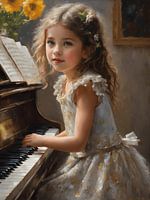 Renaissance Girl plays piano