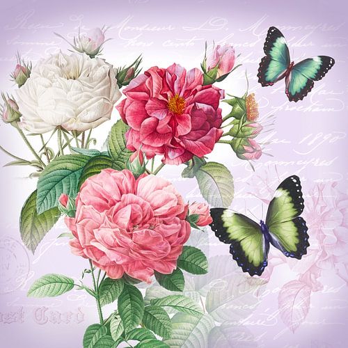 Three vintage roses