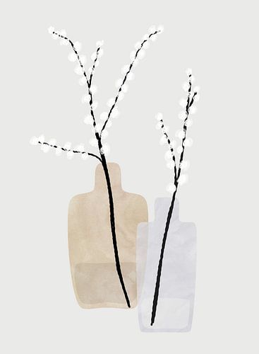 Branches fleuries dans des vases sur Rosana Laiz Blursbyai