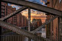 Hamburg - Speicherstadt with moated castle