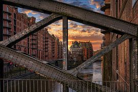 Hamburg - Speicherstadt mit Wasserschloss von Dekorative Hamburg Fotos