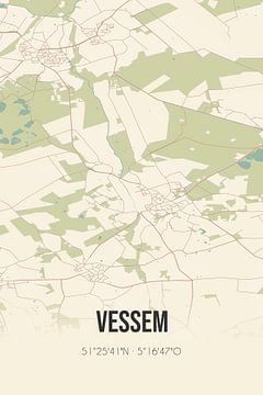 Vintage landkaart van Vessem (Noord-Brabant) van MijnStadsPoster