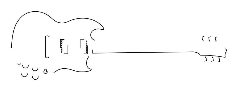 Guitar Silhouet (SG-style) van Drawn by Johan