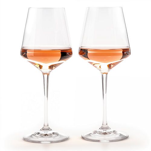 Rose wine 2 glasses portrait white by TheXclusive Art
