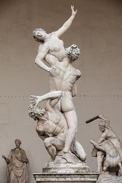 Verkrachting van de Sabijnse vrouw, Giambologna, 1581-1583. Loggia dei Lanzi, Florence, Italië